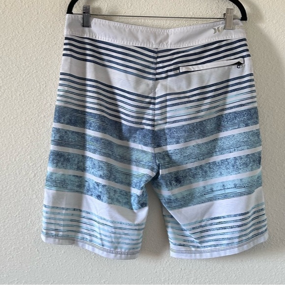 Hurley Men’s Swim Board Swim Trunks 34 Blue White Vacation Beach Pool Surf - Picture 6 of 9